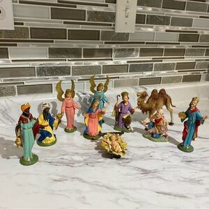 Vintage Depose Italy Fontanini nativity scene set of 11 pieces hand painted